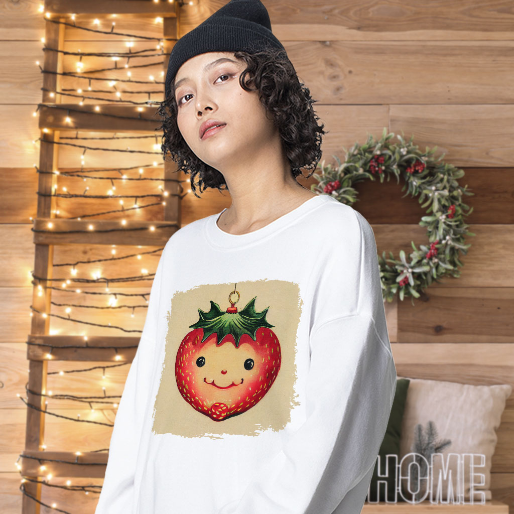 Cute Strawberry Long Sleeve T-Shirt - Berry Design T-Shirt - Cool Design Long Sleeve Tee Shirt Clothing T-Shirts Color : Black|Heather Forest|White 