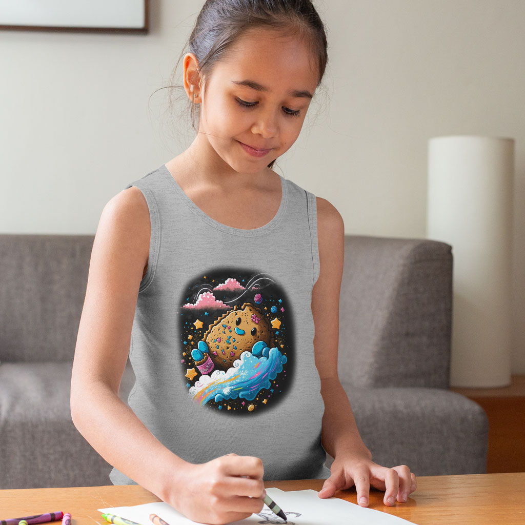 Cookie Kids' Jersey Tank - Cartoon Sleeveless T-Shirt - Themed Kids' Tank Top Clothing Kids' Clothing Tanks Color : Athletic Heather|Black|White 