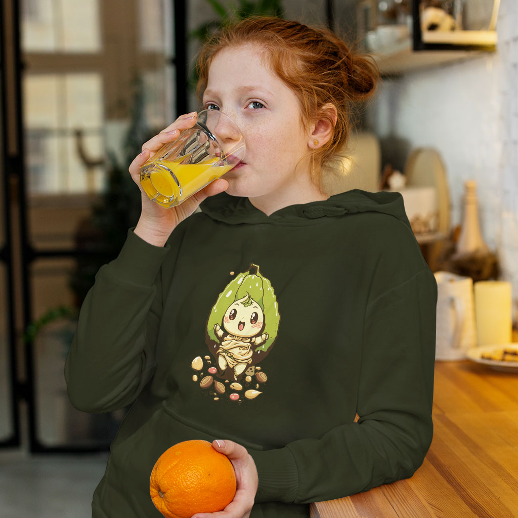 Cute Graphic Kids' Sponge Fleece Hoodie - Nut Design Kids' Hoodie - Themed Hoodie for Kids Clothing Hoodies Kids' Clothing Color : Athletic Heather|Black|Military Green 