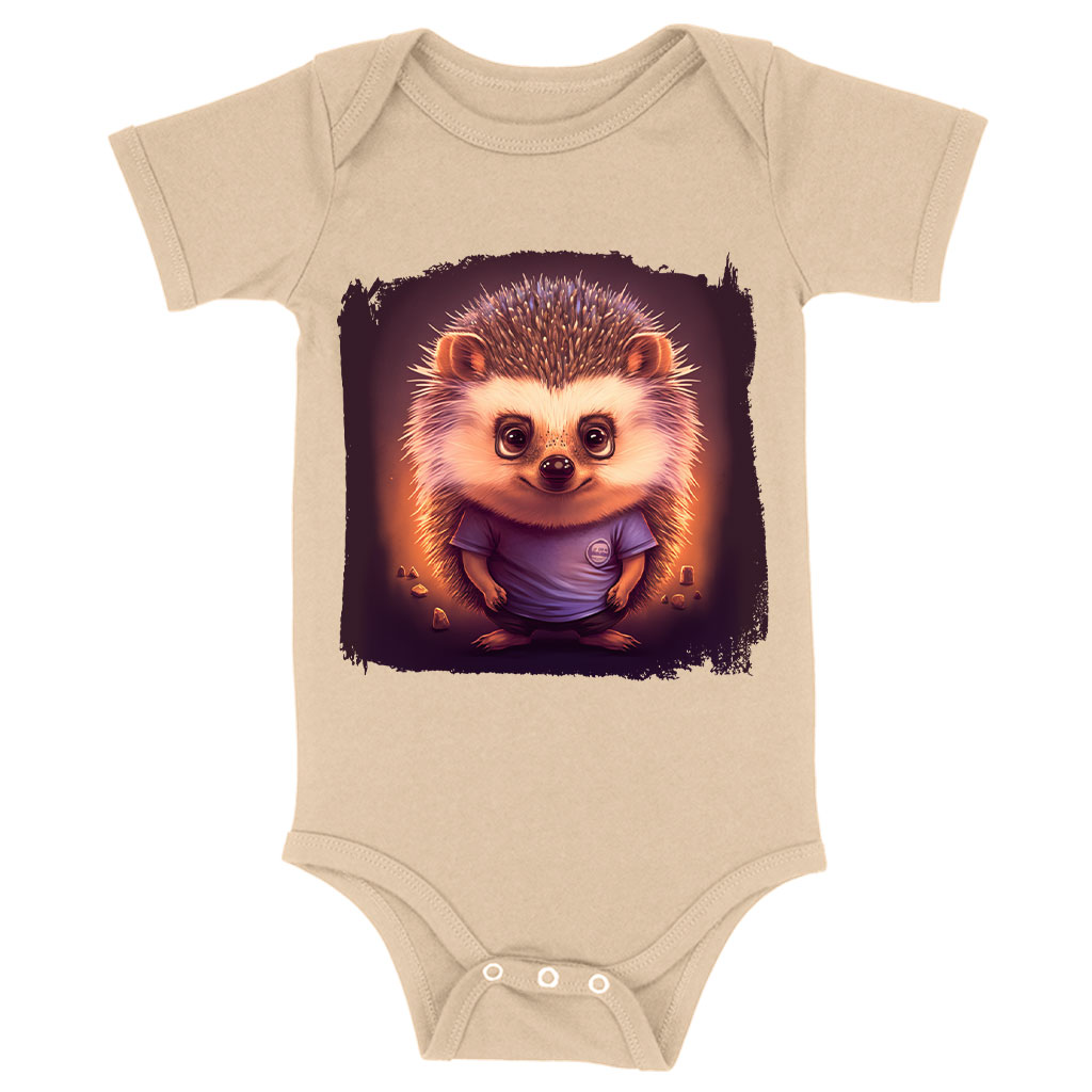 Graphic Hedgehog Baby Jersey Onesie - Trendy Baby Onesie - Illustration Baby One-Piece Clothing Kids' Clothing Onesies Color : Heather Dust|White|Yellow 