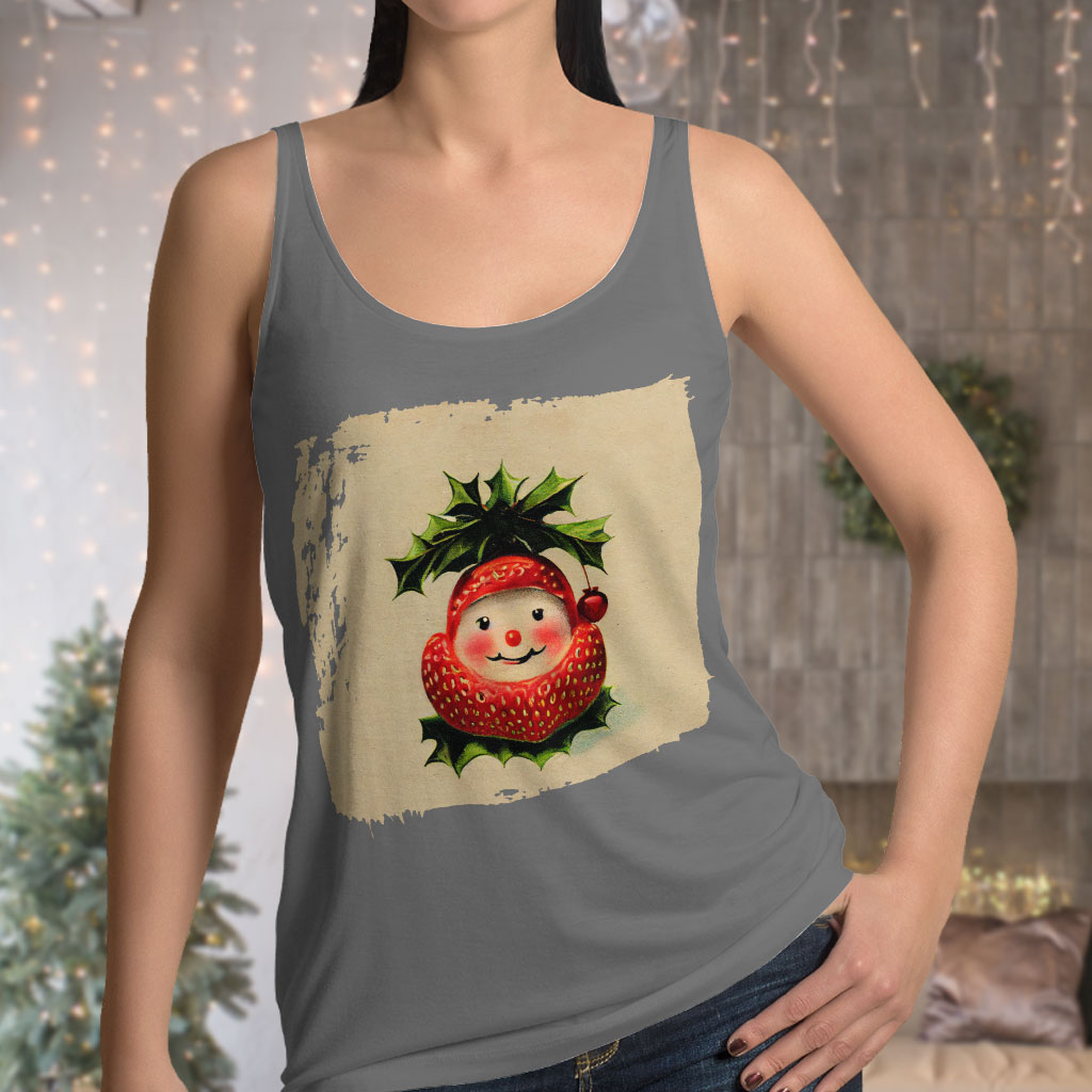 Strawberry Design Racerback Tank - Best Design Tank - Cute Workout Tank Clothing Tanks Color : Black|Gray|White 