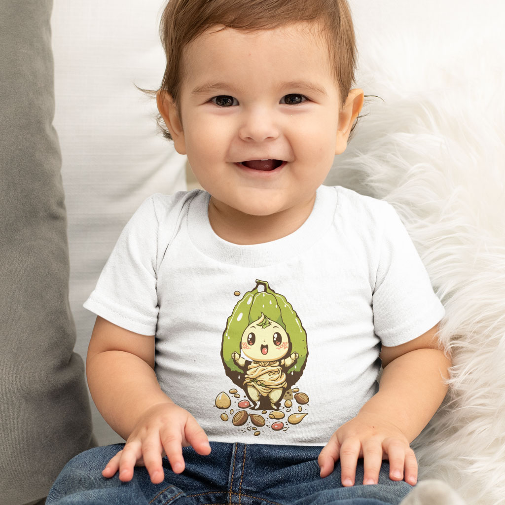 Cute Graphic Baby Jersey T-Shirt - Nut Design Baby T-Shirt - Themed T-Shirt for Babies Clothing Kids' Clothing T-Shirts Color : Athletic Heather|Heather Columbia Blue|White 