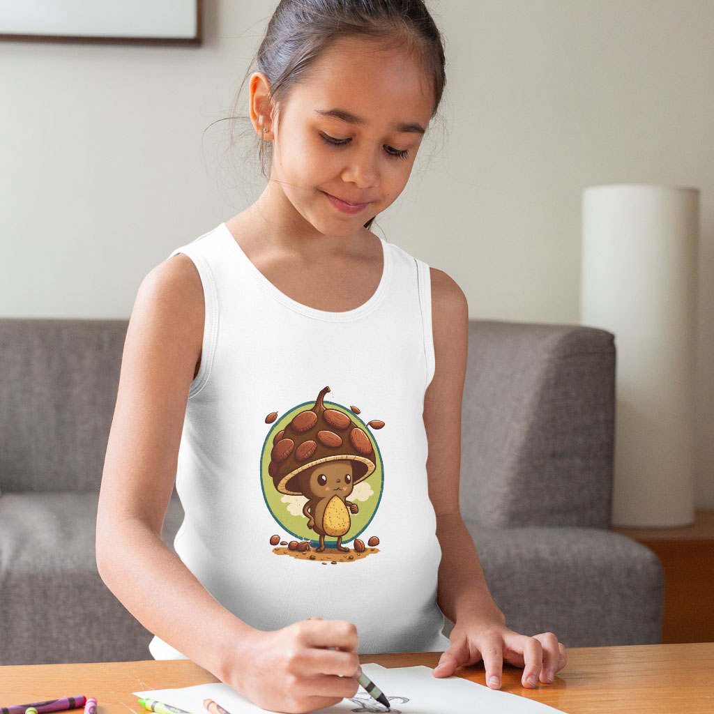 Kawaii Graphic Kids' Jersey Tank - Cute Nut Sleeveless T-Shirt - Cartoon Kids' Tank Top Clothing Kids' Clothing Tanks Color : Athletic Heather|Black|White 