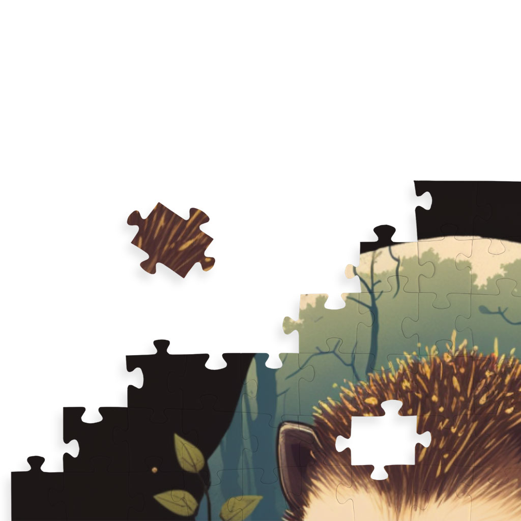 Funny Hedgehog Puzzles Animal Design Jigsaw Puzzle Kawaii Puzzles