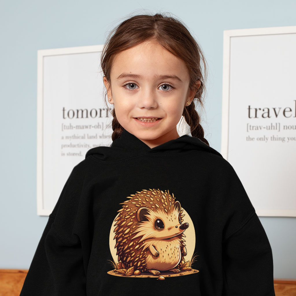 Kawaii Animal Toddler Hoodie - Hedgehog Toddler Hooded Sweatshirt - Anime Kids' Hoodie Clothing Hoodies Kids' Clothing Color : Black|Kelly|White 