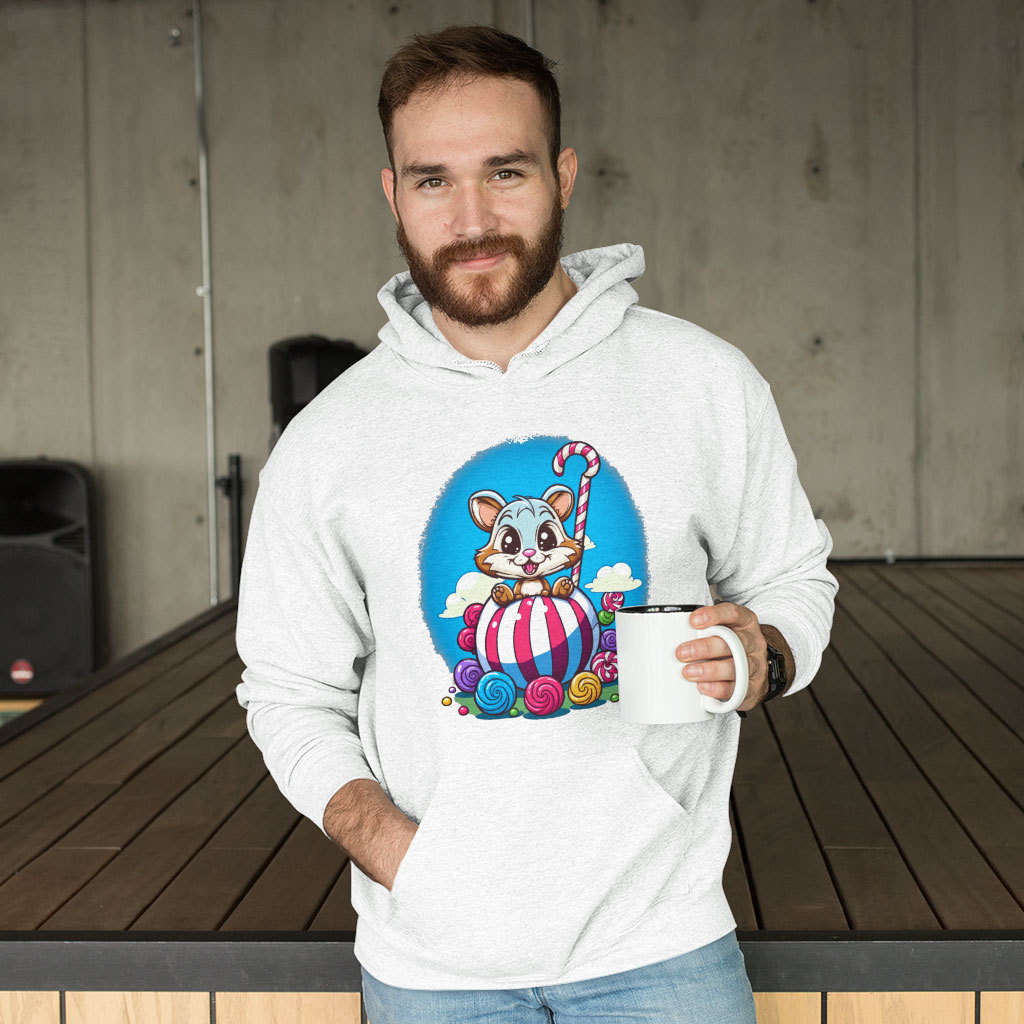 Animal Graphic Hooded Sweatshirt - Candy Hoodie - Cute Art Hoodie Clothing Hoodies Color : Black|Navy|White 