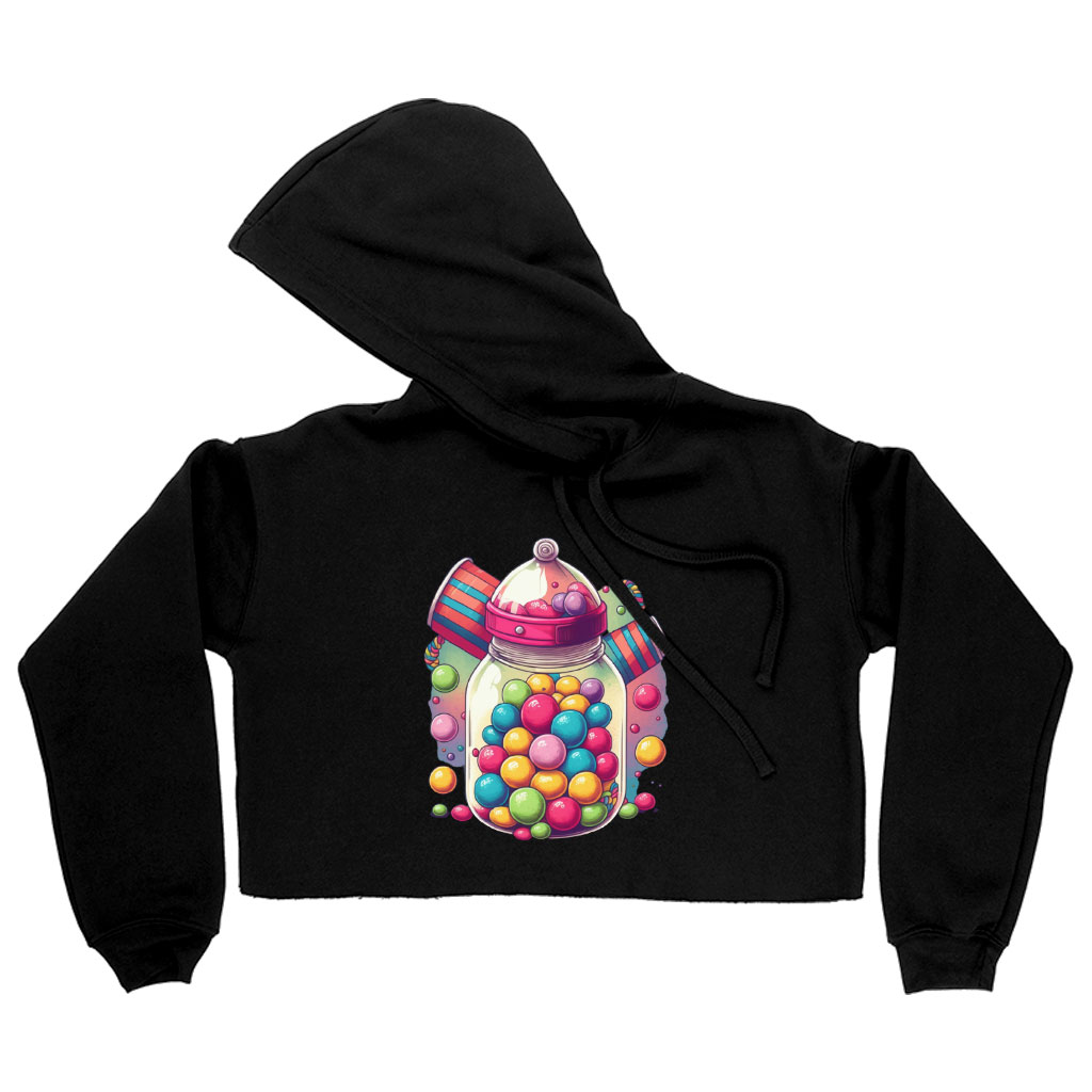 Kawaii Candy Women's Cropped Hoodie - Adorable Cropped Hoodie - Cute Design Hooded Sweatshirt Clothing Hoodies Color : Black|Heather Dust|Storm 