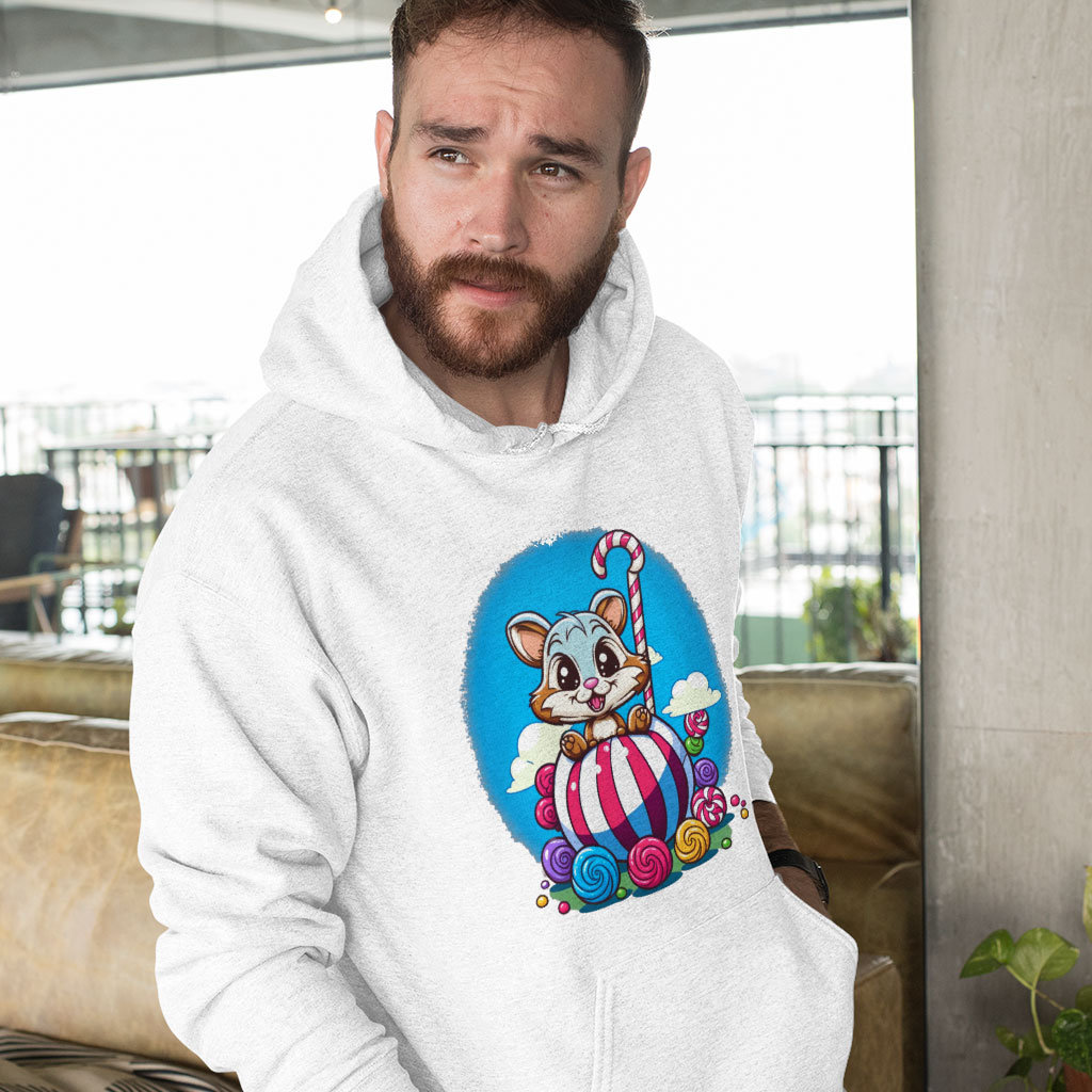 Animal Graphic Hooded Sweatshirt - Candy Hoodie - Cute Art Hoodie Clothing Hoodies Color : Black|Navy|White 