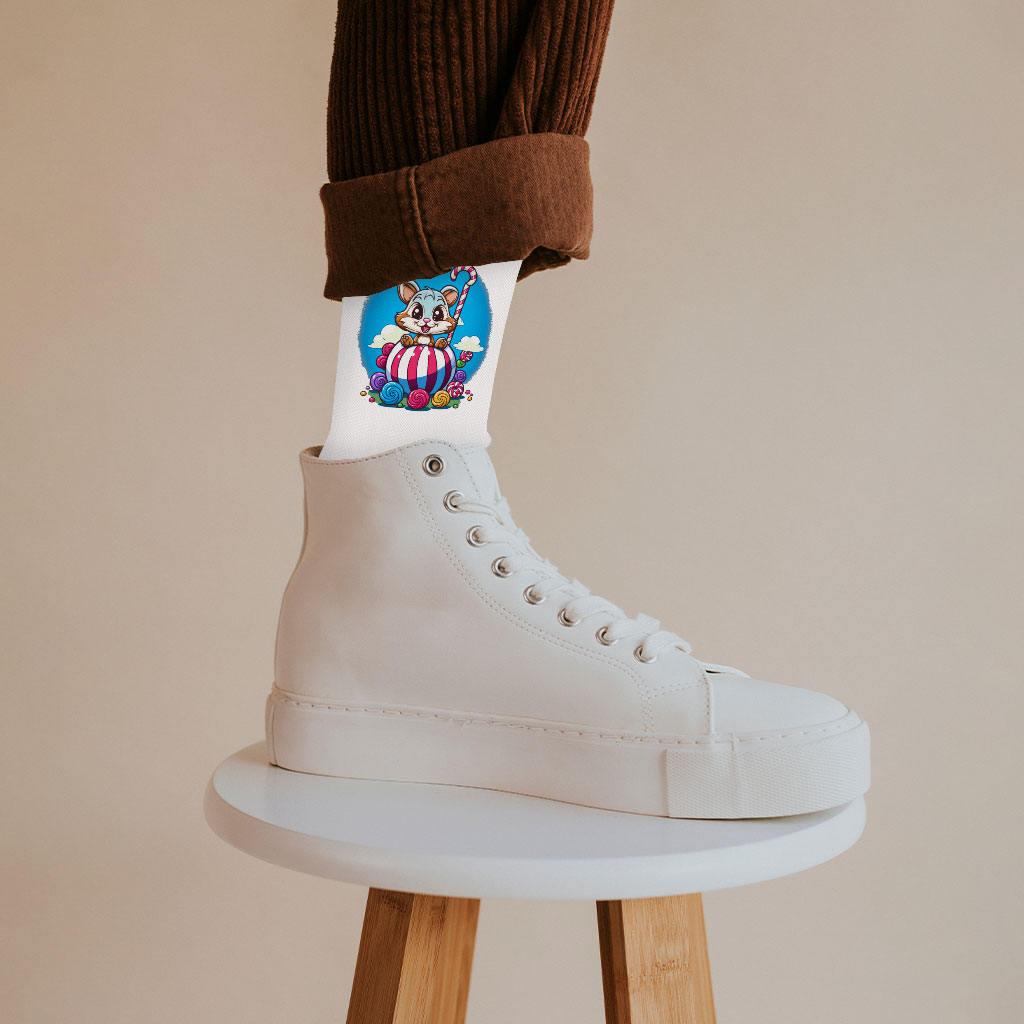Animal Graphic Socks - Candy Novelty Socks - Cute Art Crew Socks Fashion Socks Size : Large|Medium 