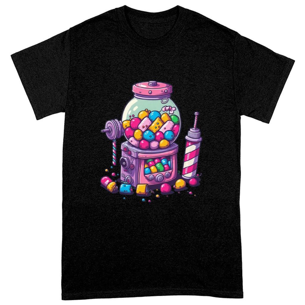 Candy Themed Heavy Cotton T-Shirt - Best Design Tee Shirt - Illustration T-Shirt Clothing T-Shirts Color : Black|Forest Green|White 