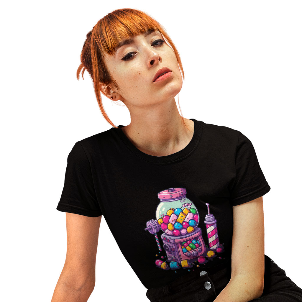 Candy Themed Heavy Cotton T-Shirt - Best Design Tee Shirt - Illustration T-Shirt Clothing T-Shirts Color : Black|Forest Green|White 