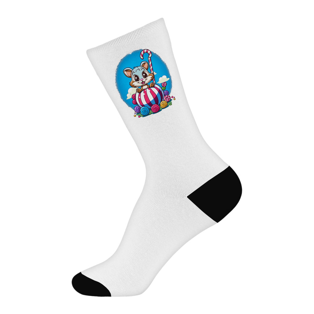 Animal Graphic Socks - Candy Novelty Socks - Cute Art Crew Socks Fashion Socks Size : Large|Medium 