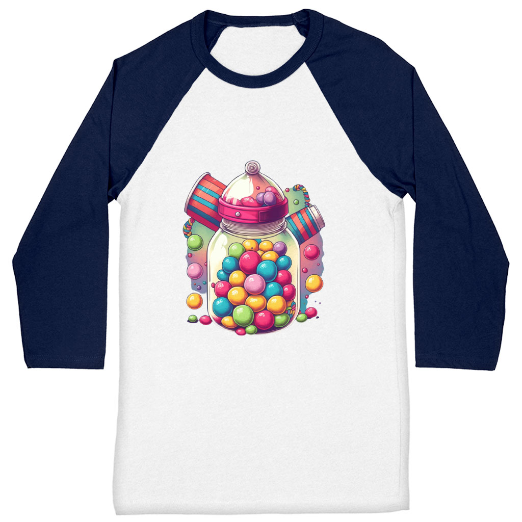 Kawaii Candy Baseball T-Shirt - Adorable T-Shirt - Cute Design Tee Shirt Clothing T-Shirts Color : Gray White|Navy White 
