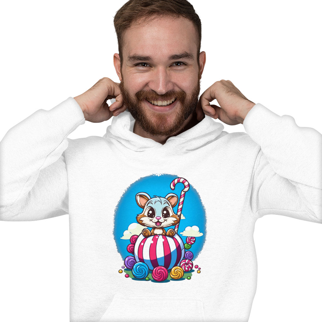 Animal Graphic Hooded Sweatshirt - Candy Hoodie - Cute Art Hoodie Clothing Hoodies Color : Black|Navy|White 
