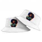 Cartoon Girl Power Bucket Hat - Themed Hat - Colorful Bucket Hat