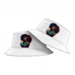 Cartoon Girl Power Bucket Hat - Themed Hat - Colorful Bucket Hat - Image 2