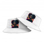 Cartoon Black Girl Art Bucket Hat - Unique Hat - Cute Bucket Hat - Image 2