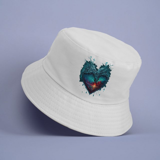 Beautiful Heart Bucket Hat - Snow Hat - Cool Bucket Hat - Image 3