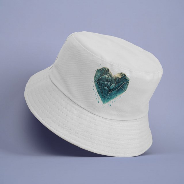 Heart Design Bucket Hat - Ice Hat - Heart Bucket Hat - Image 3