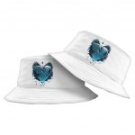 Snow Heart Bucket Hat - Cool Hat - Art Bucket Hat