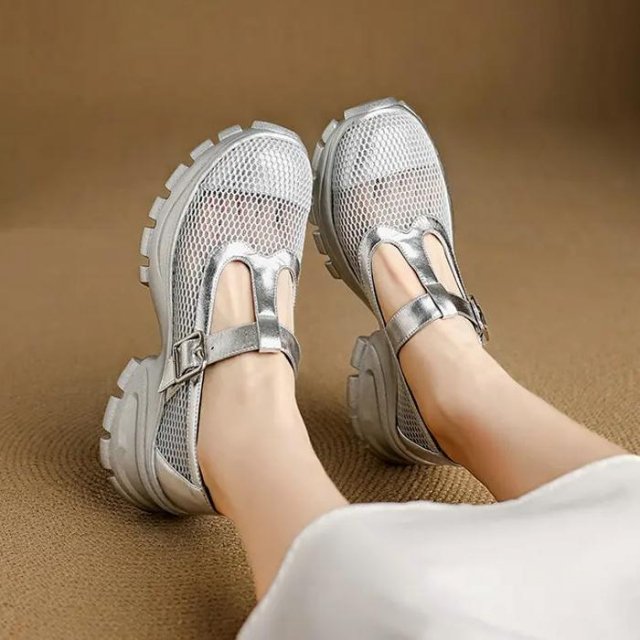 Women's Mesh Lace-Up Flats