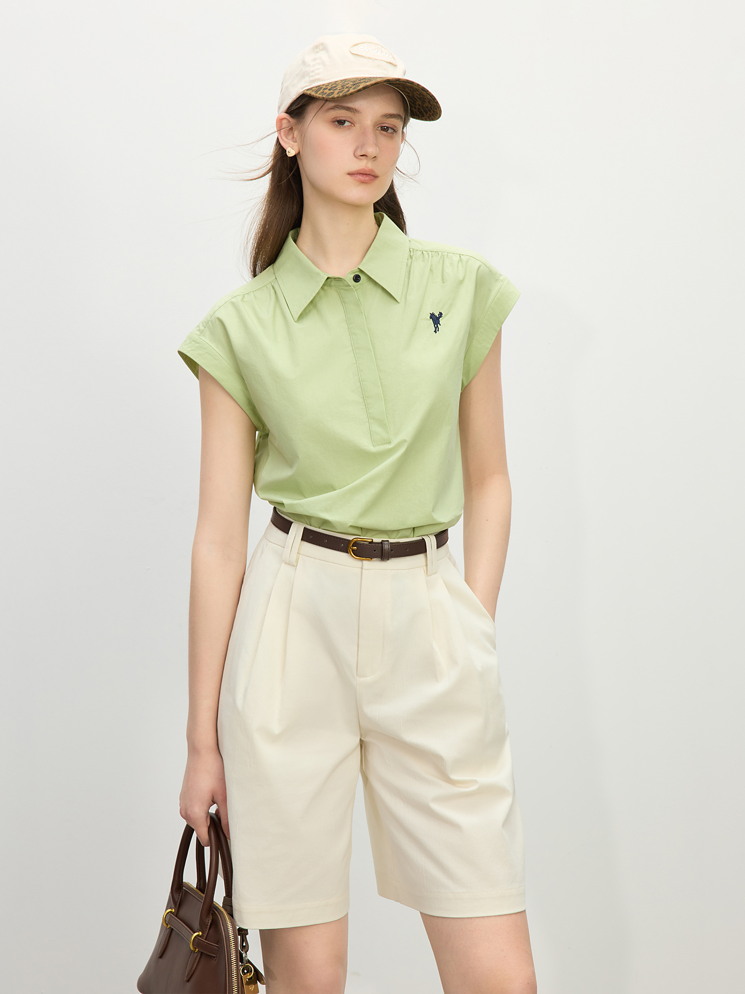 Chic Cotton Sleeveless Polo Shirt for Women – Summer Casual Top 4