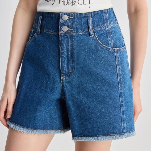 Women’s Artistic Asymmetric Denim Shorts
