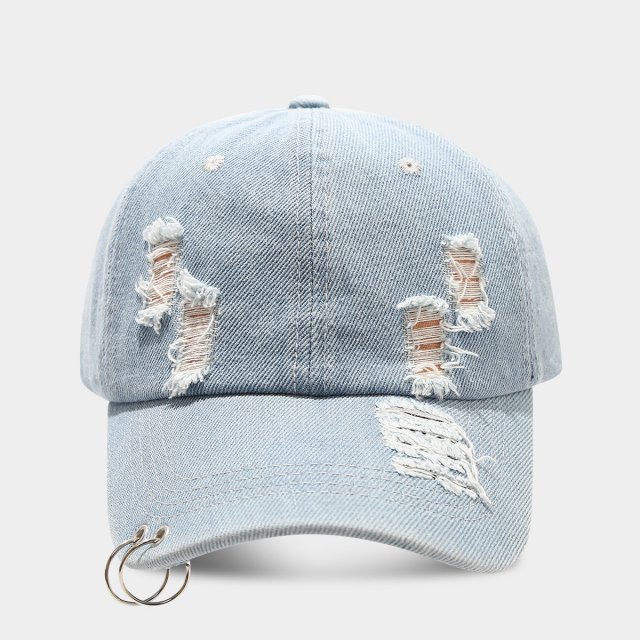 Denim Ripped Baseball Cap for Men & Women