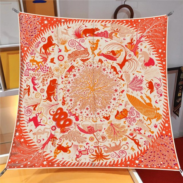 Luxury Horse Print Silk Scarf for Women
