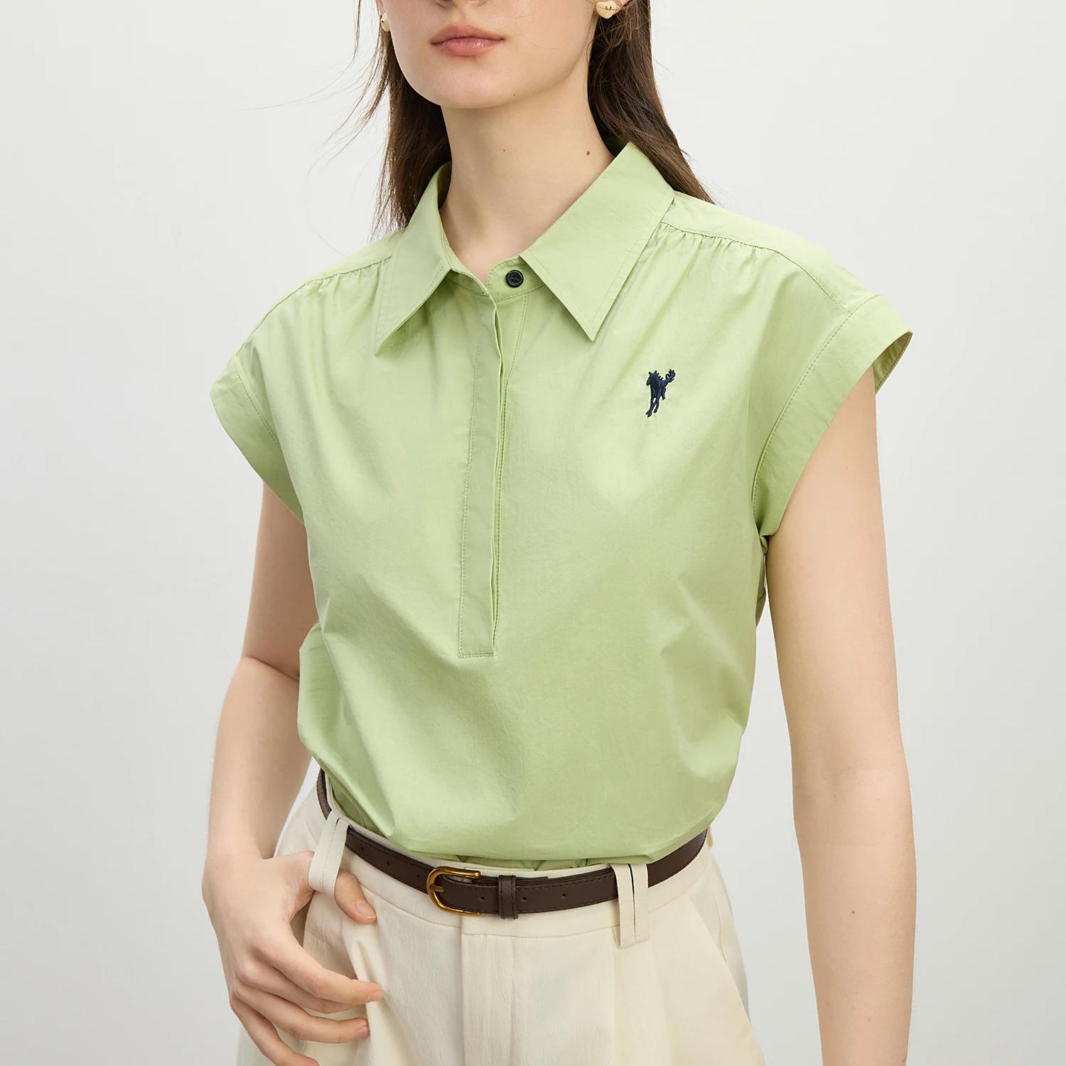 Chic Cotton Sleeveless Polo Shirt for Women – Summer Casual Top 2