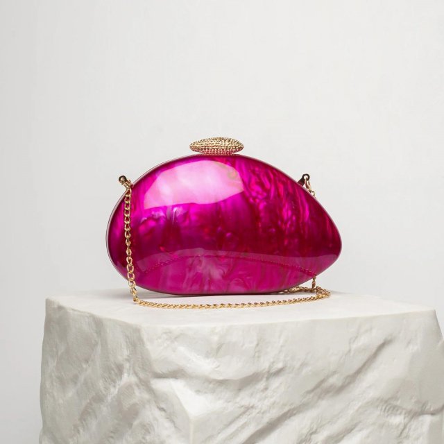 Marble Shell Acrylic Clutch