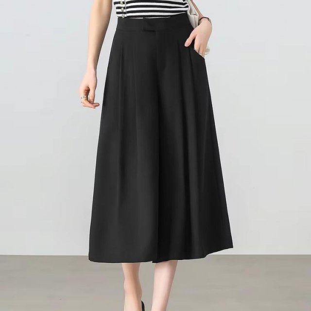 High Waist Wide Leg Skirt Pants