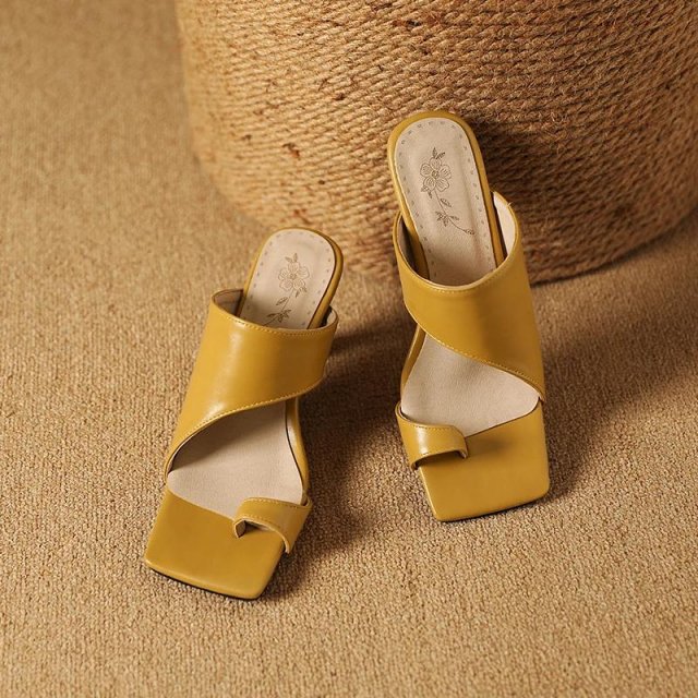Elegant Square Toe Slingback Heels – Open Toe Summer Dress Sandals