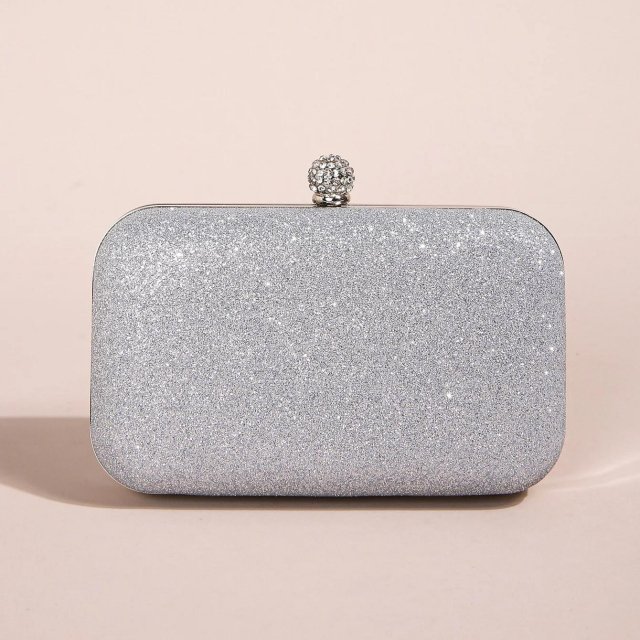 Mini Glitter Square Clutch Bag for Women – Elegant Rhinestone Evening Purse